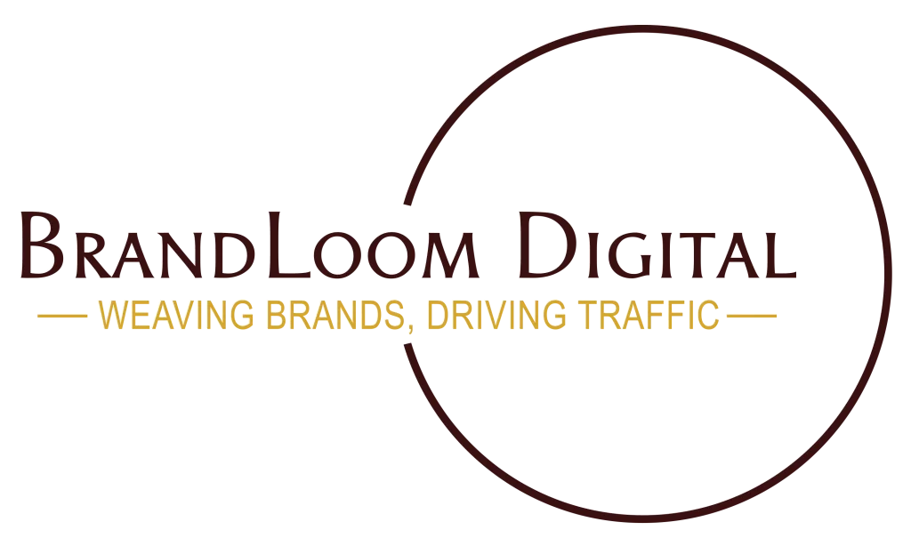 BrandLoom Digital logo with the tagline Weaving Brands, Driving Traffic.