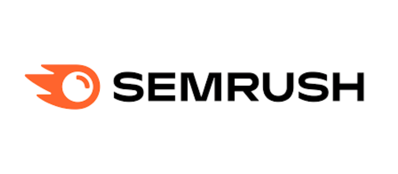 SEMRUSH logo with an orange comet icon and bold black text on a light background.